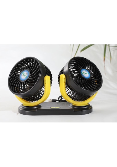 12 Volt Dc Usb Girişli Masaüstü 2 Li Plastik Ev, Ofis, Araç Fanı
