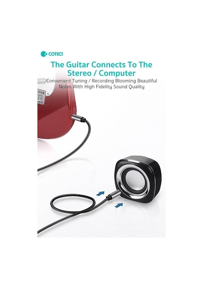 6.5mm To 3.5mm Aux Jack Ses Kablosu Jak Dönüştürücü Gitar Amfi Hoparlör Bağlantı Kablosu 3 Metre