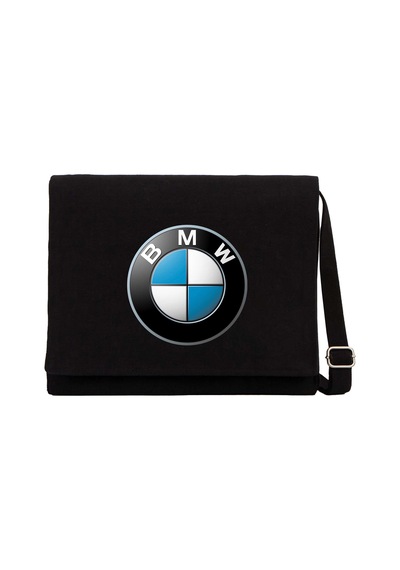 Bmw Logo Siyah Kanvas Postacı Çantası