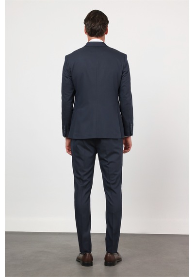 İmza Lacivert Kırlangıç Yaka Kruvaze 6 Drop Slim Fit Tam Astar Esnek Takım Elbise 1001260159
