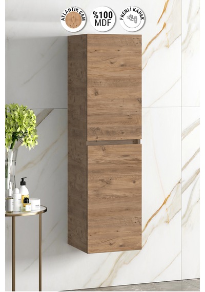 Yıldız 35 130 Cm Atlantik Çam Mdf Asma Banyo Boy Dolabı Atlantik - Çam