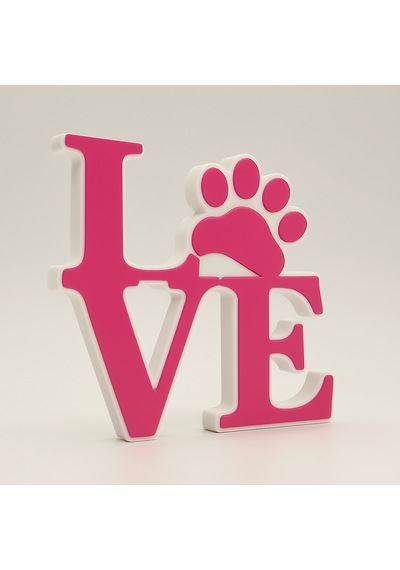 Love Pati Temalı Dekoratif Obje 15x15cm Kedi Köpek Severlere Öz