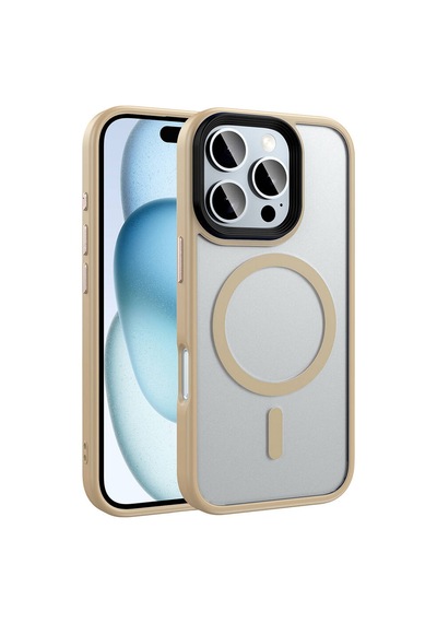 Apple Uyumlu iPhone 16 Pro Max Kılıf Mat Arka Yüzey Wireless Şarj Özelli