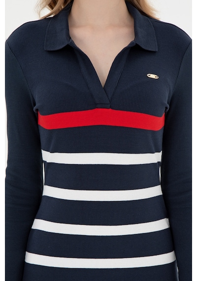 U.S. Polo Assn. Kadın Lacivert Çizgili Polo Yaka Mini Boy Örme Elbise 50299045-VR033 U.S. Polo Assn. Kadın Lacivert Çizgili Polo Yaka Mini Boy Örme Elbise 50299045-VR033