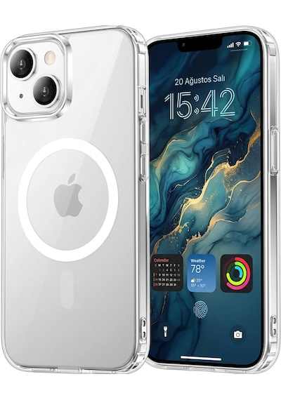 İphone 14 Plus Şeffaf Magsafe Uyumlu Kılıf Darbeye Dayanıklı Şeffaf Telefon Kılıfı Kamera Koruyucu İnce Ve Şık Tasarım Seffaf
