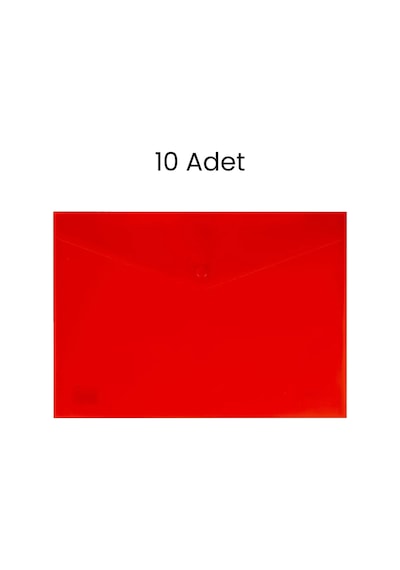 İnox Eko Çıtçıtlı Dosya Evrak Zarfı Kırmızı 10 Adet Kırmızı
