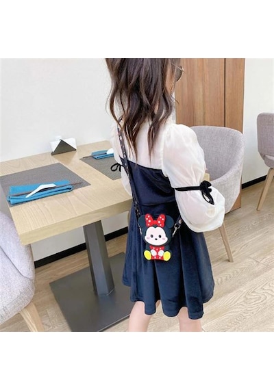 Mickey Mouse Minnie Mouse Tasarım Silikon Omuz Askılı Çanta Çok Renkli