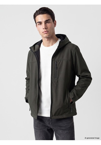 Lcwaıkıkı Classic Haki Regular Fit Kapüşonlu Erkek Ceket