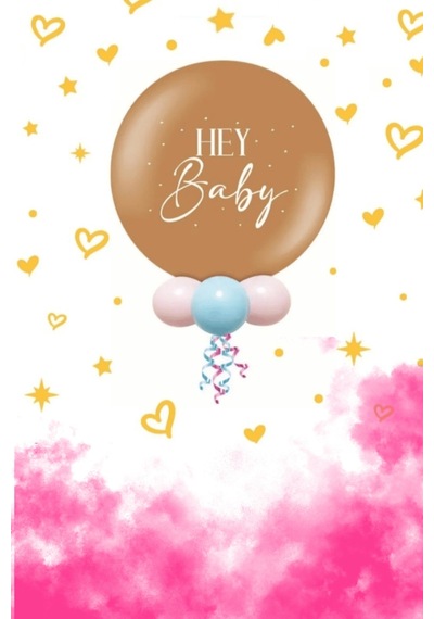 Cinsiyet Partisi Balon Seti Karamel Balon Pembe Konfeti 18 İnç Karamel