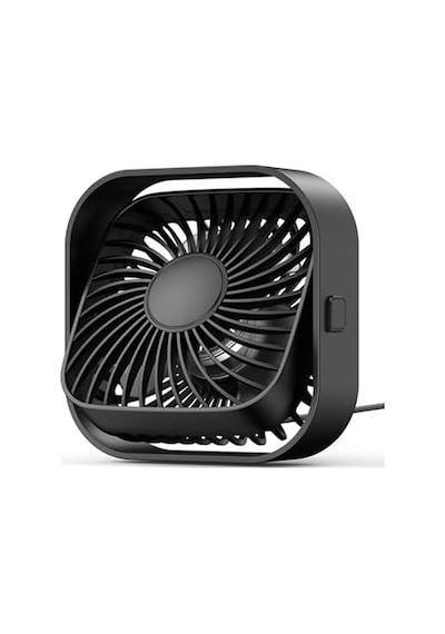 K51 Masaüstü Vantilatör 3 Kademeli 360 Döner Başlıklı Usb Kablolu Soğutucu Fan Siyah .