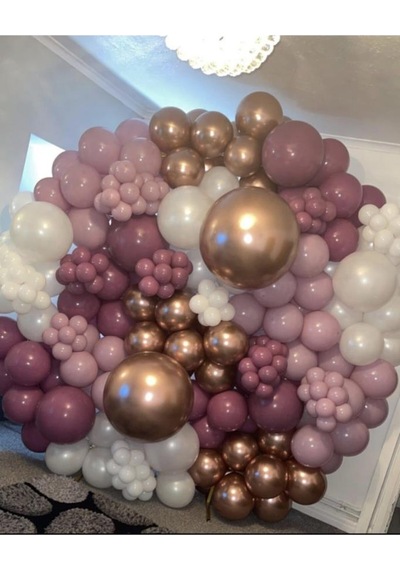 Beysüs Krom Bronz Yaban Çileği Toz Pembe ve Beyaz Balon Zinciri 1