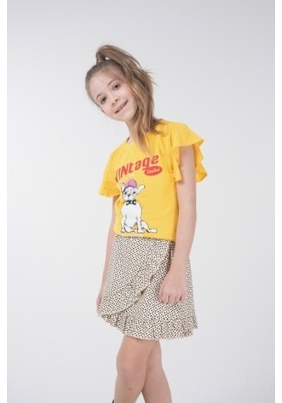 Brz Kids Kız Çocuk Kısa Kollu T-Shirt Sarı (534371635) Sarı