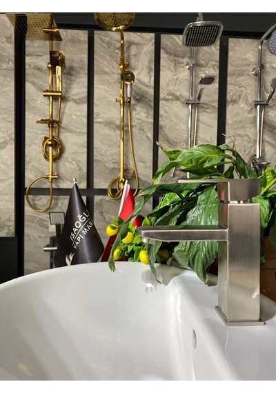 İsaoğlu Yapı Inox Lavabo Bataryası Inox Lavabo Musluk Kare Inox Lavabo Bataryası Diğer