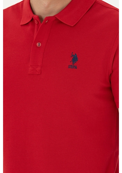 U.S. Polo Assn. Erkek Saks Basic Polo Yaka Tişört 50263238-vr045 Kırmızı