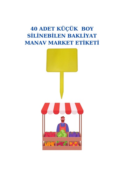 Yaz Sil Küçük Boy Sapla Bakliyat Etiketliği 40 Adet Manav Pazarcı Etiketi Diğer