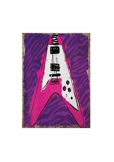 Bedeko Pembe Gitar Model Mdf Tablo 25 Cm X 35 Cm