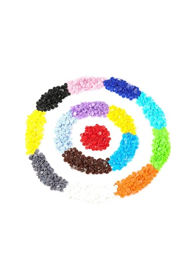 Plastik Renkli Çıt Çıt Düğme 360 Adet ve Saklama Kutusu