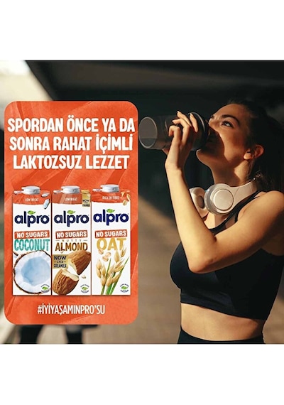 Alpro Şekersiz Yulaf Sütü 4x1 L Vegan Laktozsuz Bitkisel Bazlı