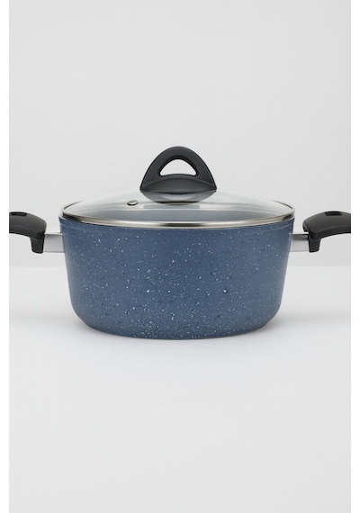 7 Parça Almeria Gri Granit Dik Tencere Ve Tava Seti 20 Cm 2.5l, 24 Cm 4.5l, 26 Cm 3l, 26 Cm Tava Lacivert