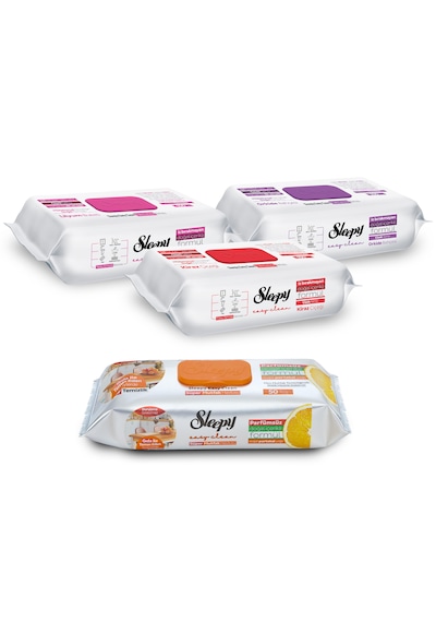 Sleepy Easy Clean Çiçek Serisi&Portakal Yağlı Süper Mutfak Yüzey Temizlik Havlusu&Mendili(3x100+50)