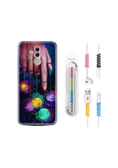 Huawei Mate 20 Lite Kılıf Kablo Koruyuculu Finger Planet 1740
