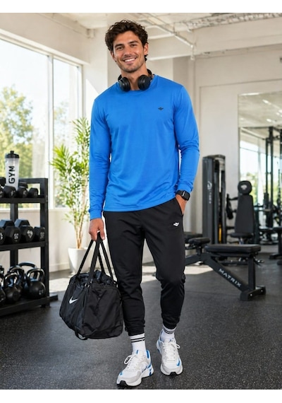 Erkek Mavi Spor Sweatshirt