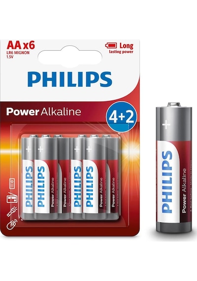 28962 - Philips Lr6p6bp/10 Lr6 Mignon 1.5 Volt 4+2 6 Li Power Alkaline Aa Kalem Pi L