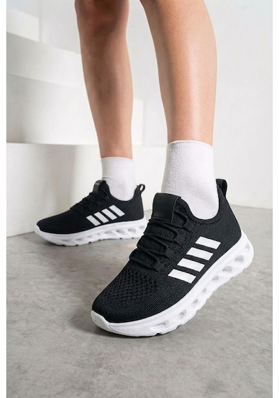 Nstil Unisex Spor Ayakkabı Şeritli Bağcıksız Hava Alan Ultra Rahat Hafif Taban Sneaker 125 SİYAH-BEYAZ Nstil Unisex Spor Ayakkabı Şeritli Bağcıksız Hava Alan Ultra Rahat Hafif Taban Sneaker 125 SİYAH-BEYAZ