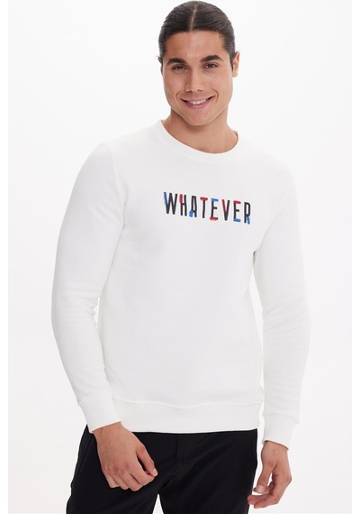 The Crow Whatever Ekru O-yaka Sweatshırt Ekru