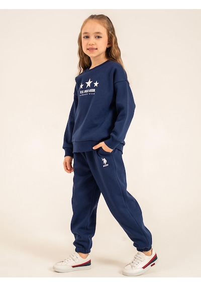 U.S. Polo Assn. Civil Girls 4-8 Yaş Eşofman Takımı - Lacivert