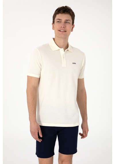 U.S. Polo Assn. Erkek Regular Fit Polo Yaka Krem Basic Tişört 50306007-VR071