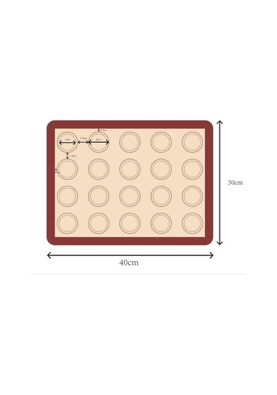 Silikon Makaron Mat 40 30 Cm Gümüş