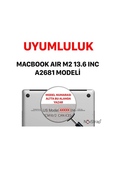 Novstrap Apple Uyumlu MacBook Air M2 13.6 İnç A2681 İle Touchpad Trackpad Koruyucu Film