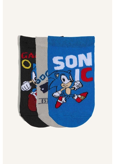 Defacto Sonıc The Hedgehog Lisanslı 3lü Pamuklu Patik Karma Çorap Erkek Çocuk I4481a8nskr1 Çok Renkli-kr1