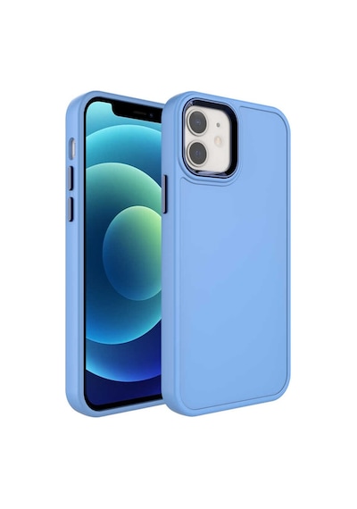 Zore İphone 11 Uyumlu Metal Çerçeve Ve Buton Tasarımlı Sert Ogaa Botox Kılıf-mavi