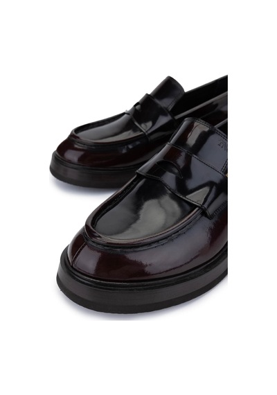Tamer Tanca Erkek Hakiki Deri Bordo Loafer Ayakkabı 1068 9001 Erk Ayk Sk24-25 Bordo Acma Bordo