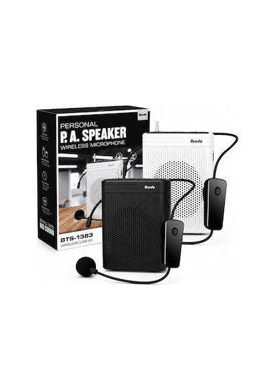 Kablosuz Mikrofonlu Rehber Amfisi 3" Subwoofer Hoparlör Bluetooth Fm Usb Tf Kart Destekli Hoparlör