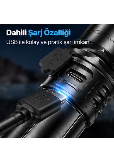 Klarus A3 Uzun Menzilli 2200 Lümen Zoom Özellikli El Feneri Siyah