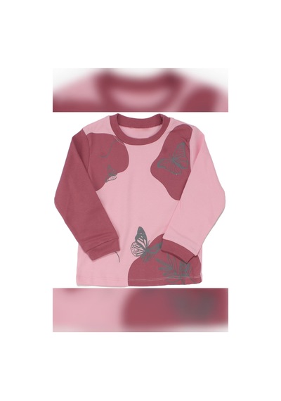 By Bebekodam Kız Çocuk Pembe Mor Kelebek Baskılı 2'li Pijama Takımı