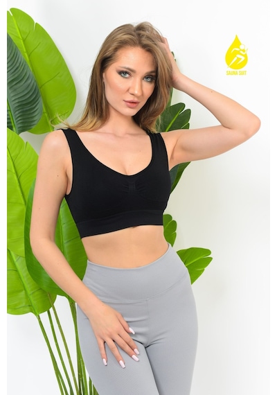 Sh Mağazacılık Kadın Modal Crop Top Büstiyer Toparlayıcı Kalın Askılı Seamless Dikişsiz Örme Bustiyer