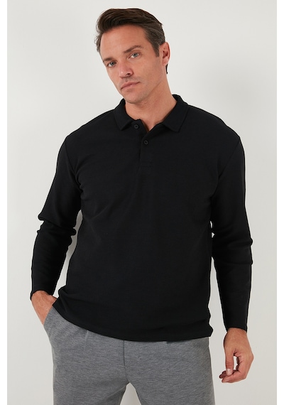 Buratti Pamuklu Regular Fit Polo Yaka Erkek Sweat 5905715 Siyah