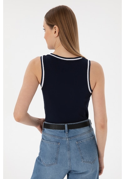 U.S. Polo Assn. Kadın Lacivert Kolsuz Bisiklet Yaka Tişört 50305857-VR033