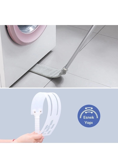 Saplı Mikrofiber Başlıklı Girintili Yüzey Temizleme Mopu Toz Alma Fırçası Çok Renkli