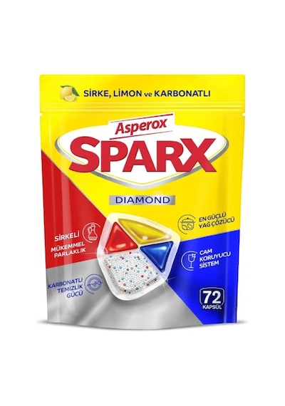 Asperox Sparx Diamond Bulaşık Makinesi Kapsülü 72 Adet