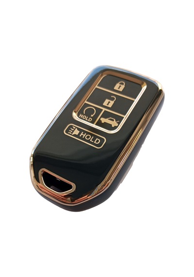 Honda Civic Accord Uyumlu Smart Anahtar Kumanda Kılıfı Oto Anahtarlık Siyah - Gold
