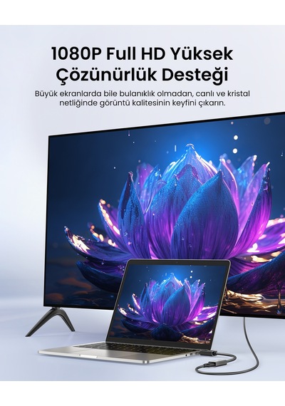 Ugreen Display Port To Hdmı 1080p Dönüştürücü Adaptör Siyah, 40362