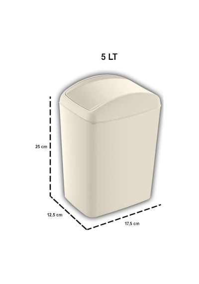 Smartware Soft Çöp Kutusu Döner Kapak 5 Lt Latte Çok Renkli