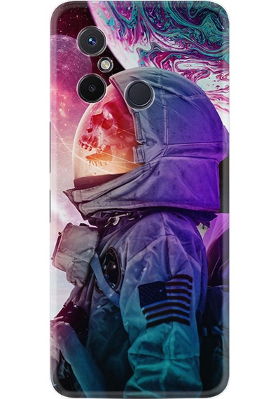 Xiaomi Redmi 12C Kılıf Resimli Desenli Silikon Platinium Series İskelet Astronot 1892
