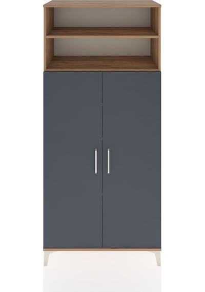 Hyperion Dolap 5 Raflı 2 Kapaklı 88x44x195 Çam-antrasit Atlas Çam