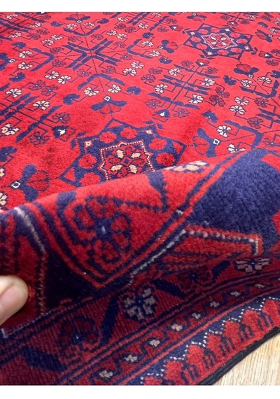 El Dokuma Bilicik Afgan Halısı Oriental Modern Ve Tarihi Halı - Yıkanabilir -kaymaz Kırmızı